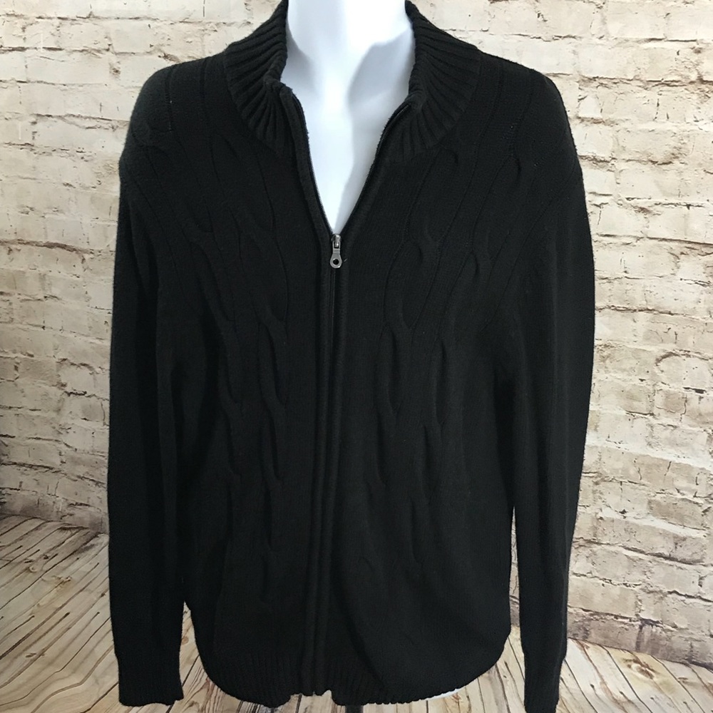 Croft & Barrow, full zip, black sweater. Size XL